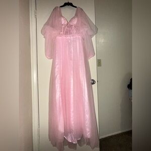 Elegant Pink Sheer Gown